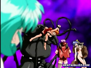 Hentai girls groupfucked by tentacles and monsters
