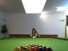 two lezzies masturbation on billiard