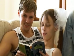 busty brunette riding on penis