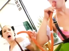 two sexy lesbians loving big cock