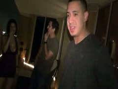 Gorgeous party girls enjoys intense sex orgy in the middle of th