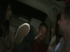 Things gets so nasty hot inside the limousine and ends up in sex