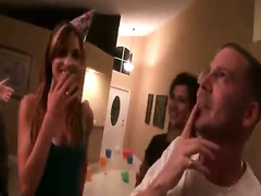 Slutty birthday girl fucked in orgy together with her friends