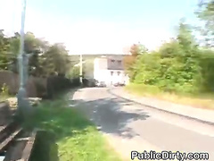 Horny Blonde Amateur Girl Sucking Dick In Public