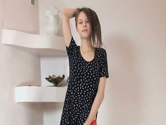 Pussy opening and undress of teenager