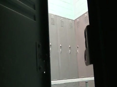 Blonde coed spied on and gets nailed in the gilrs locker room