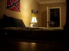 Dude jerking off on his bed