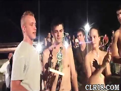 Crazy college hazing party with drunk teen bitches