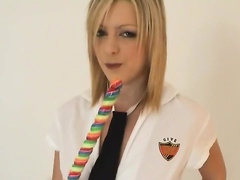 blond with two toys in hardcore action