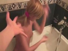 two shocking teen in bathroom