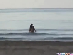 Crazy Couple Fucks In The Sea